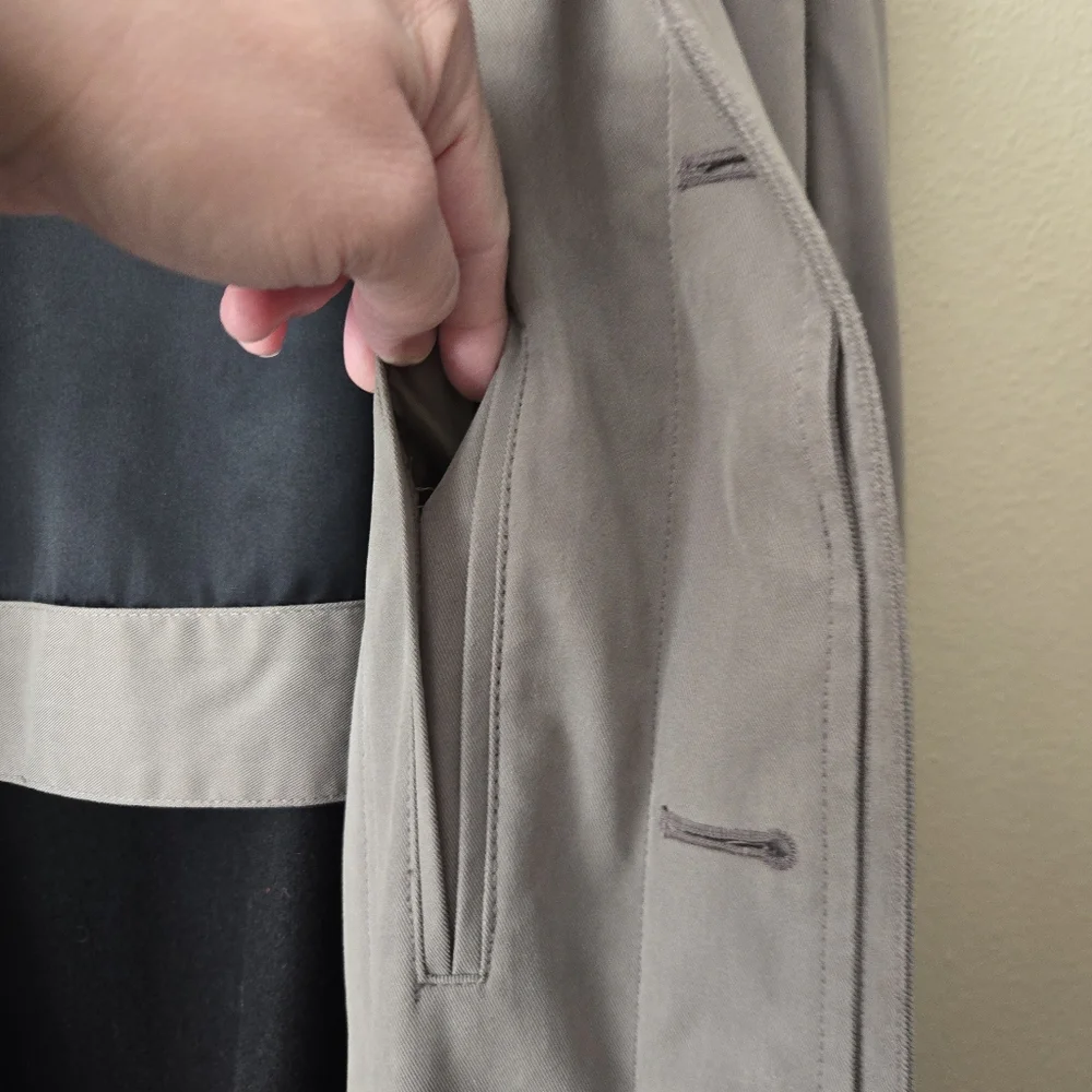 Vintage RALPH Ralph Lauren Trench Coat Mens 42R Brown Wool Liner Overcoat Preppy
